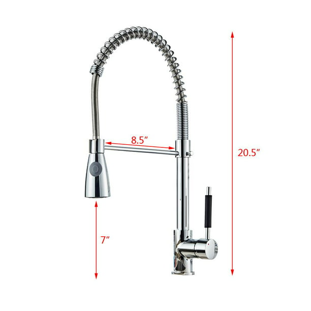 WQERLC Sink Tap Bathroom Sink Tap Kitchen Sink Tap Kitchen Faucets Silver Single Handle Pull Out Kitchen Tap Single Hole Rotating Water Mixer Tap Mixer Tap Nickel,Chrome